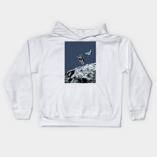 Spaceman by the moon Kids Hoodie